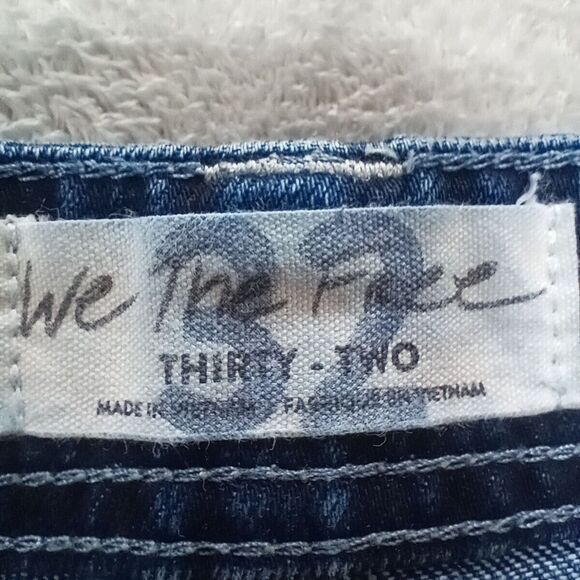 Free People We The Free Button Fly Flare Jeans 32 x 32 Night Sky Blue Trouser - Picture 9 of 16